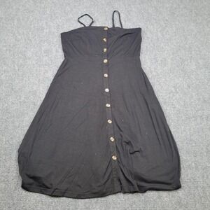 Berydress Dress Womens Large Black Button Front‎ Tank A Line Midi Casual Cute